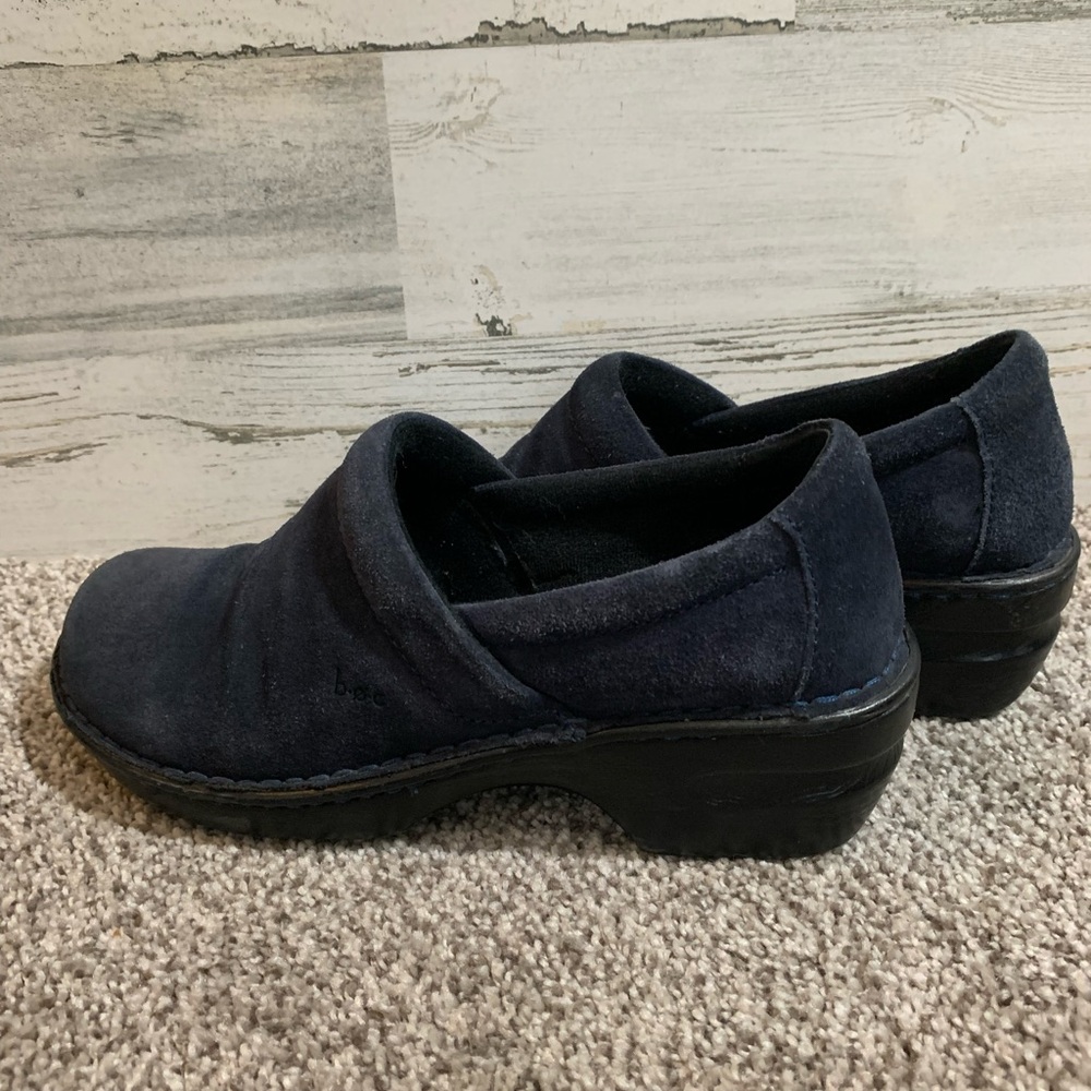 Blue suede Born clogs size 8 - Picture 2 of 7